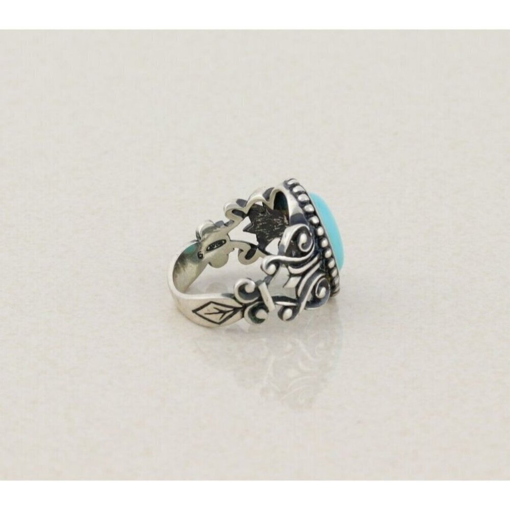 Sterling Silver Turquoise Ring Size 6 1/2 Vintage Avon - Picture 8 of 9